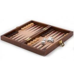 Backgammon bois façon loupe d'orme 25 cm