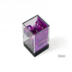 CHESSEX - Set de 7 dés - Boréalis - Violet/Blanc