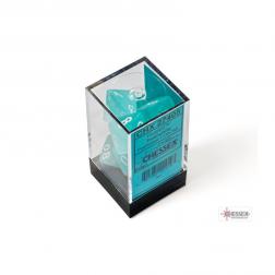 CHESSEX - Set de 7 dés - FROSTED - Turquoise/Blanc