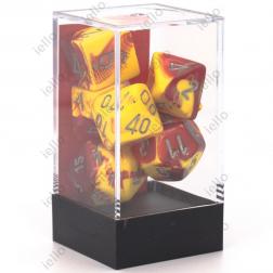 CHESSEX - Set de 7 dés - GEMINI - Rouge - Jaune/Argent