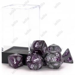 CHESSEX - Set de 7 dés - GEMINI - Violet-Acier/Blanc