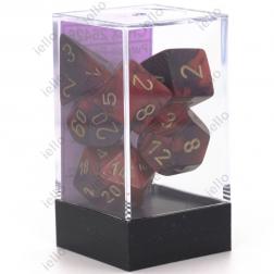 CHESSEX - Set de 7 dés - GEMINI - Violet-Rouge/Or
