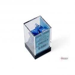 CHESSEX - Set de 7 dés - Opaque - Bleu/Blanc