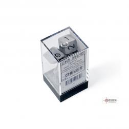 CHESSEX - Set de 7 dés - OPAQUE - Gris/Noir