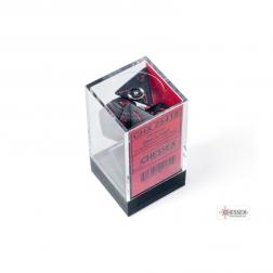 CHESSEX - Set de 7 dés - OPAQUE - Noir/Rouge