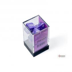 CHESSEX - Set de 7 dés - Opaque - Violet/Blanc