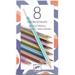 Crayons de couleurs : 8 crayons métalliques