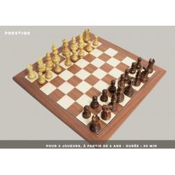 Echiquier Prestige : Pi&egrave;ces + Bo&icirc;te + Plateau Acajou
