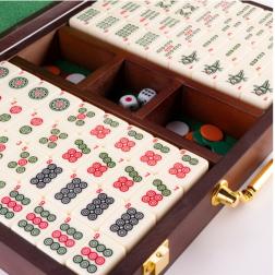 Mahjong Boite bois (tuile 22x30x17)