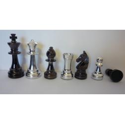 Pièces d'échecs en plastique métal style Staunton king 96mm 