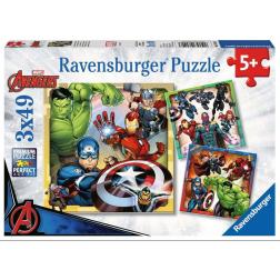 Puzzle Les puissants avengers 3 x 49 pièces