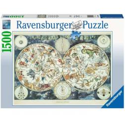 Puzzle Mappemonde des animaux fantastiques 1500 pièces