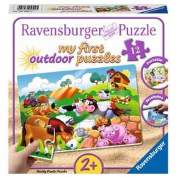 Puzzle plastique 12p : My first outdoor puzzle : Adorables animaux de la ferme